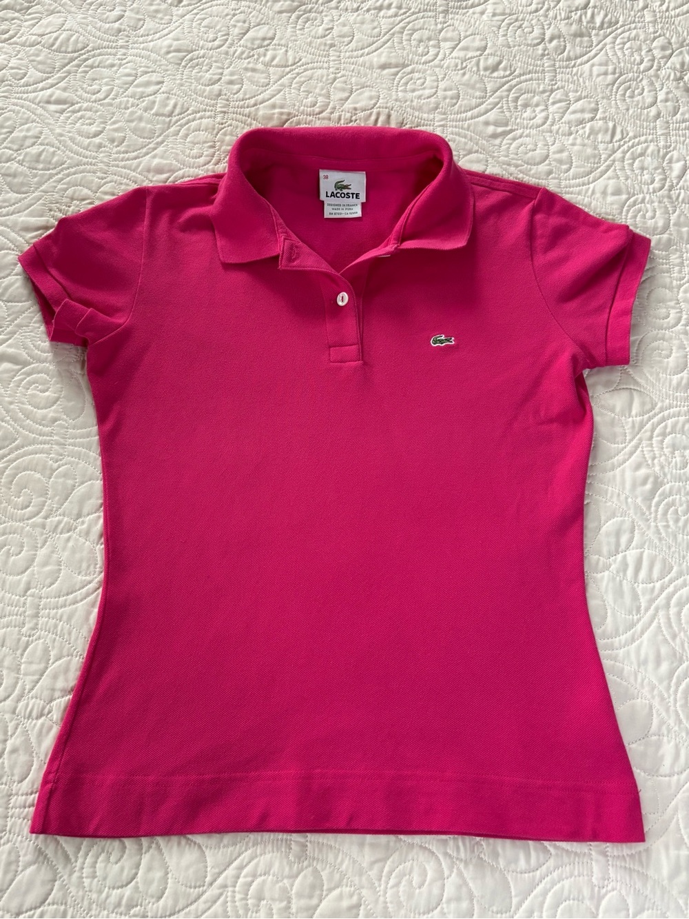 Lacoste Hot Pink Short-Sleeve Pique Polo